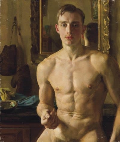 Портрет «Боксер» Константина Сомова с натурщиком Борисом Снежковским, 1933 год
