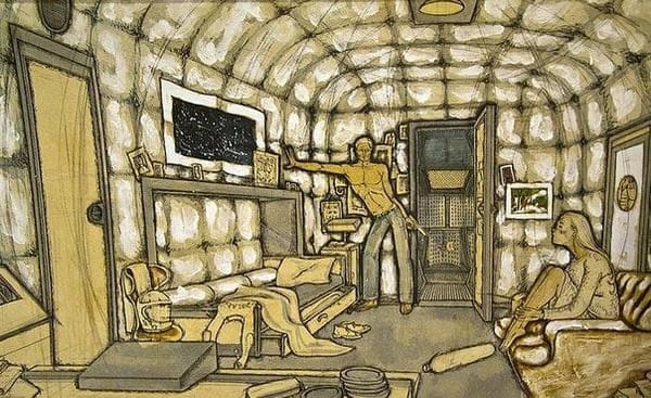 Рисунки Михаила Николаевича Ромадина со сценами для фильма «Солярис» Андрея Тарковского