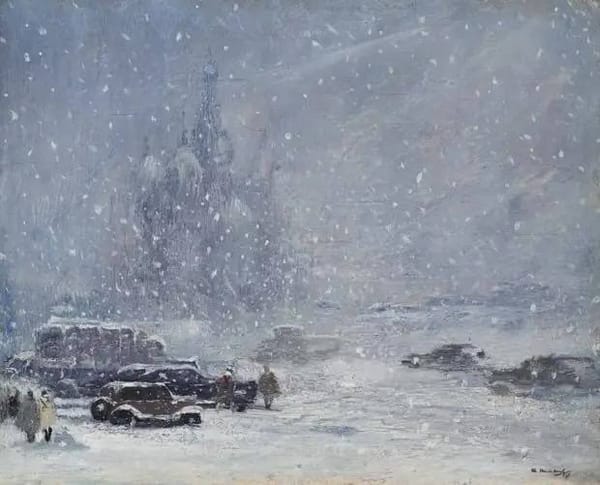 Считаю, что тема снега в творчестве Юрия Пименова раскрыта