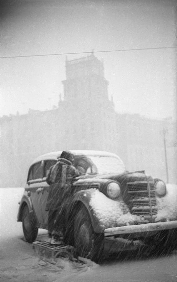 Снежно на Ленинском проспекте в 1960-м