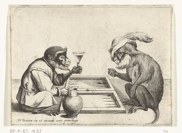 Обезьяны играют в триктрак, 1635-1690 гг