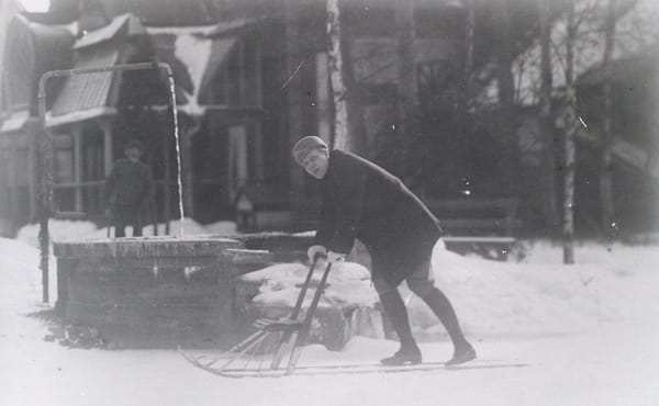 Федор Шаляпин в гостях у Ильи Репина в феврале 1914 года