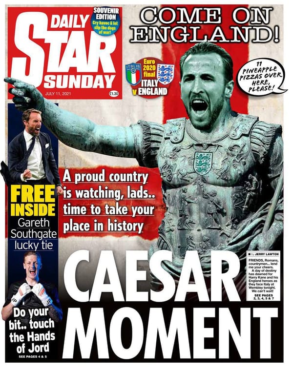 Daily Star вышли со статуей Августа с лицом капитана сборной и выносом CAESAR MOMENT