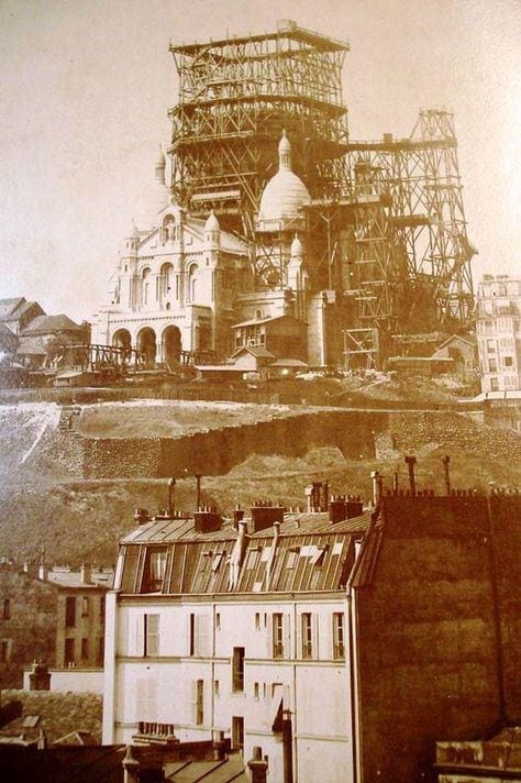 Строительство базилики Сакре-Кер, Париж, 1895 год