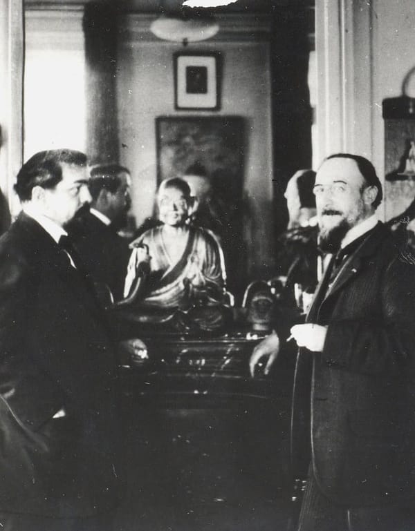 Сати, Дебюсси и Стравинский на ужине в квартире Дебюсси в июне 1910 года