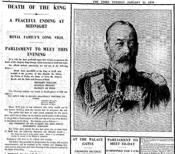 Георг V умер в 1936 году в результате эвтаназии, о которой узнали лишь в 1986 году