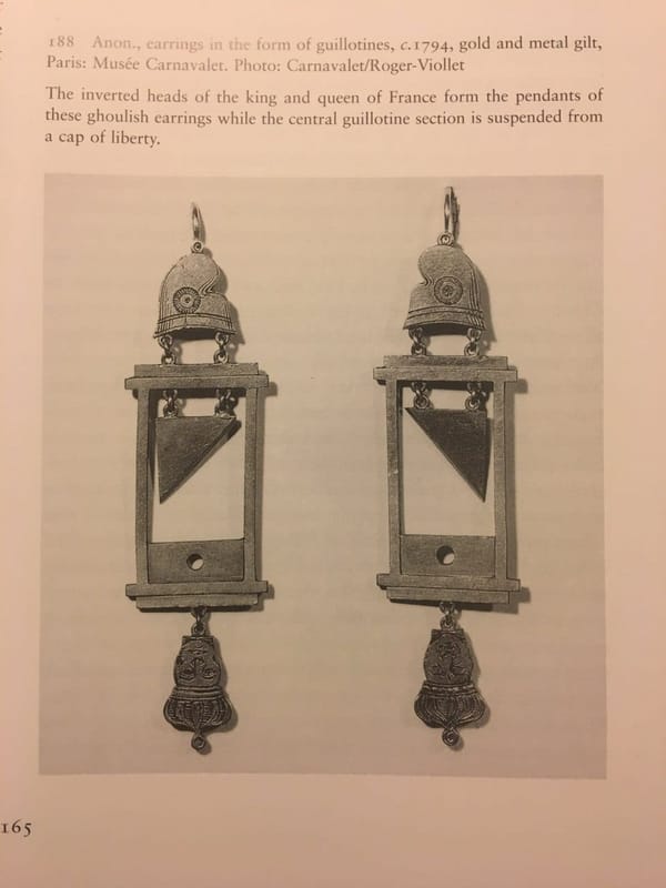 Серьги-гильотины, Франция, 1794