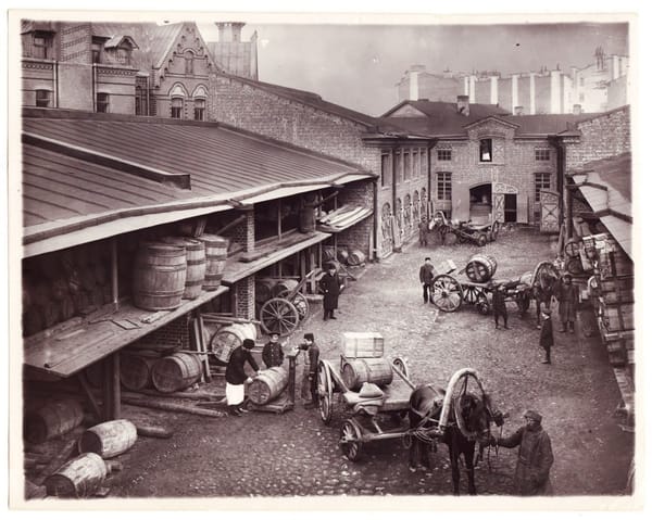 Фотографии с видами Санкт-Петербурга (фондовая биржа, склады, лечебница для животных и т.д.), 1903-1917
