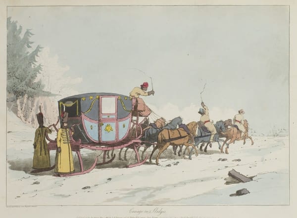 Катание в карете зимой, 1803