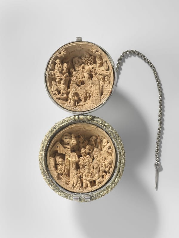 Молитвенный орех с библейским сюжетом, Нидерланды, 1500-1530