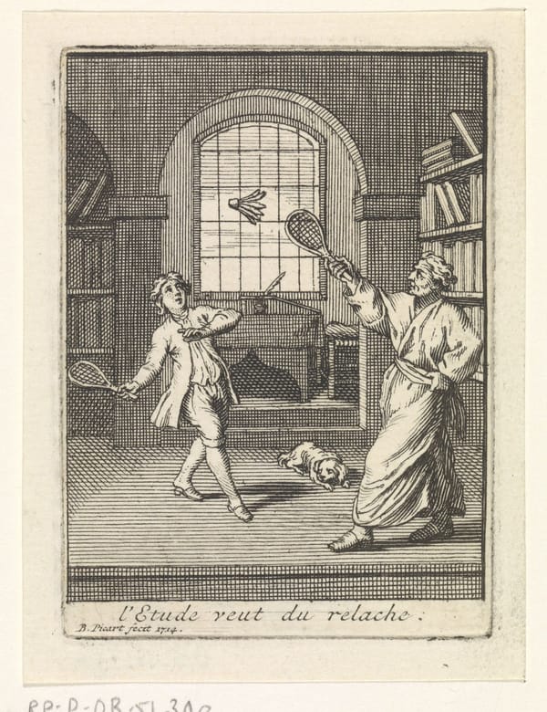 Игра в бадминтон, 1714 г
