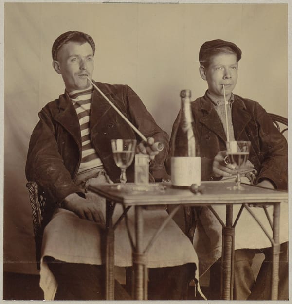 Два парня, курящие трубки, 1900-1910