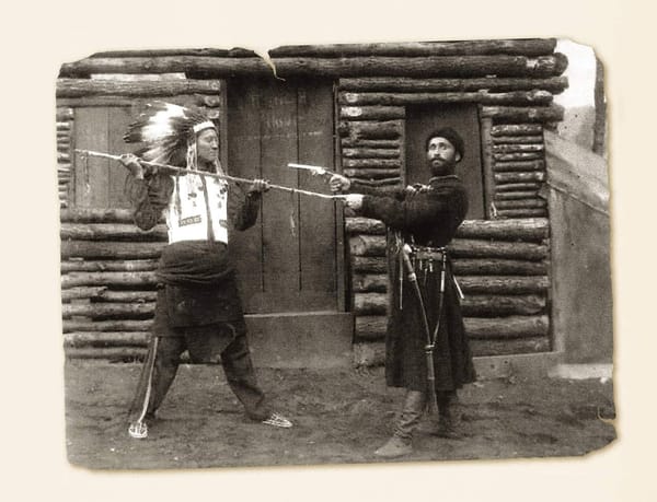 Индеец и гурийский всадник Кишвард Махарадзе, Шоу Баффало Билла, Чикаго, 1893