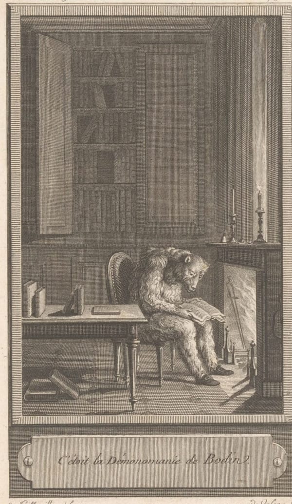 Медведь, читающий у огня, 1749–1792 гг