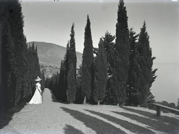 Дама среди кипарисов, фотограф Живаго Александр Васильевич, 1897