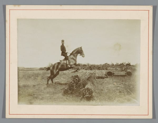 Кавалерист, пересекающий барьер, 1890 - 1895