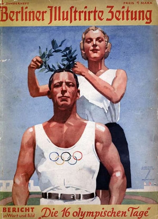 Обложка к Олимпийским играм в Германии в 1936 году