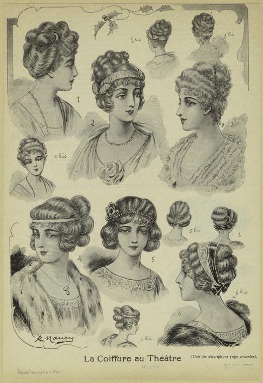 Французские прически, 1911