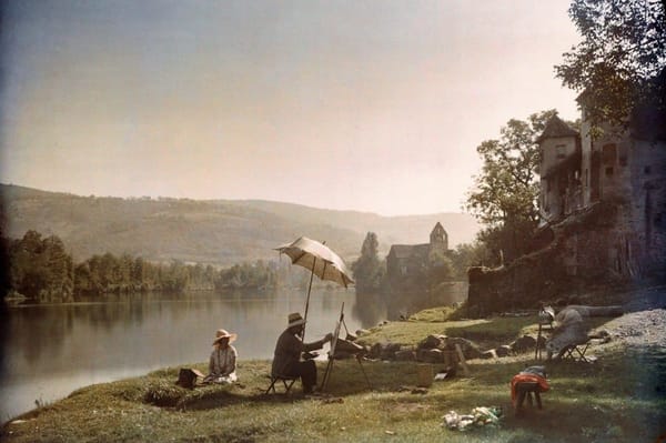 На берегу реки Дордонь, Франция, 1925