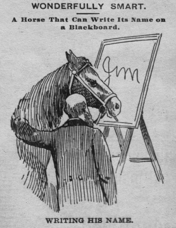 Лошадь умеет писать свое имя, март 1898 года