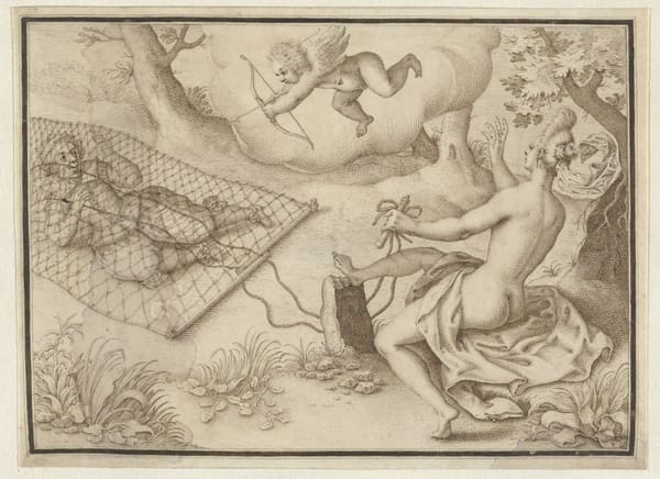 "Сети любви", гравюра, 1610-1660