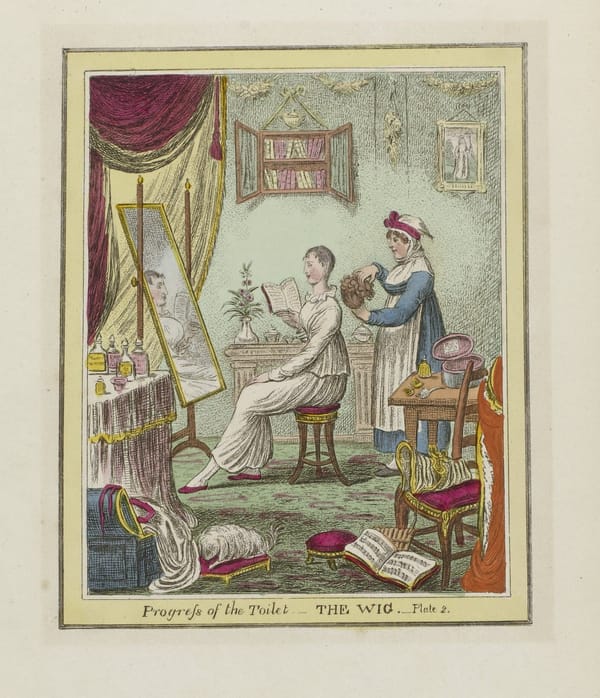 Прогресс туалета, Лондон, офорт, 1815–1820 гг