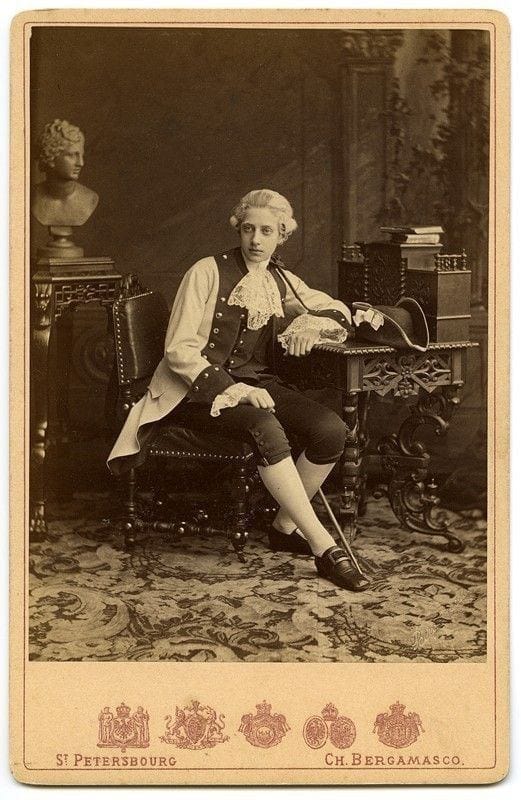 Великий князь Константин Константинович в образе Моцарта, 1880г