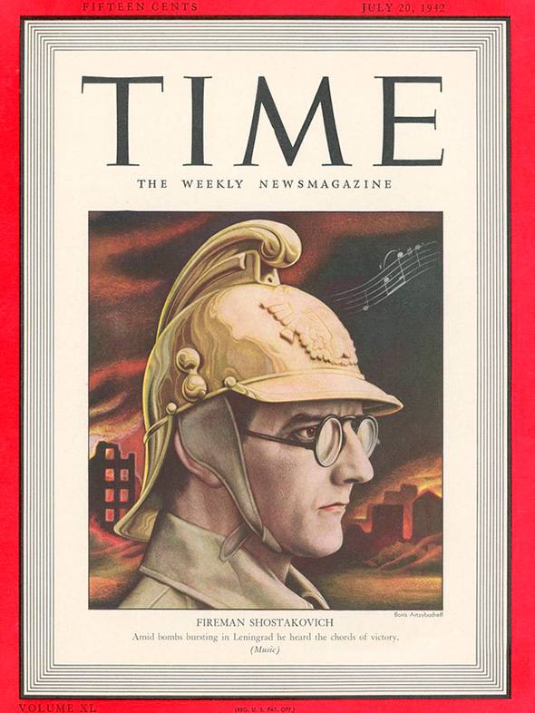 Дмитрий Шостакович на обложке Time, 1942 год