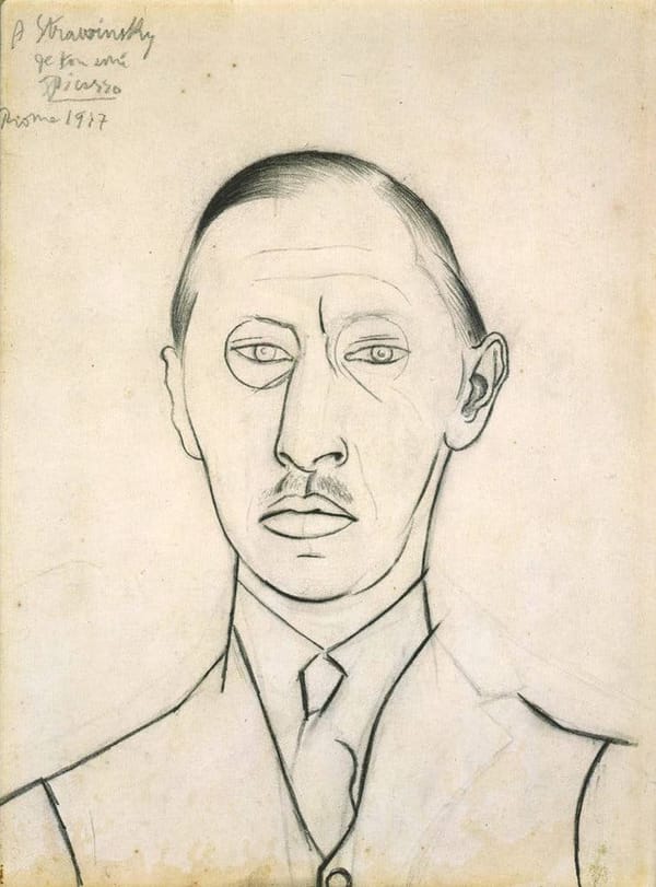 Пабло Пикассо, портрет Игоря Стравинского, 1917 год