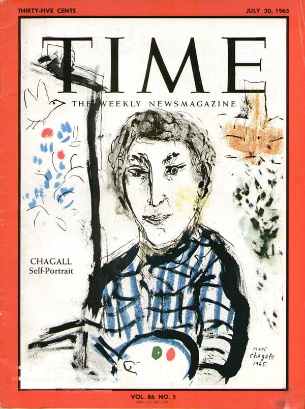 Автопортрет Шагала на обложке журнала «Time», 1965 год
