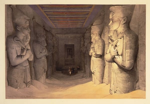 Внутри храма Абу Симбел, Дэвид Робертс, 1848
