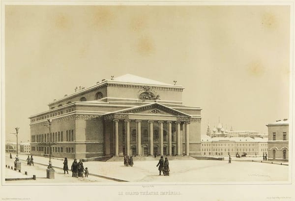 Большой театр в 1839 году, гравюра 1840-х гг