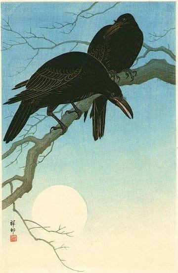 Вороны в лунном свете, Косон Охара, 1927