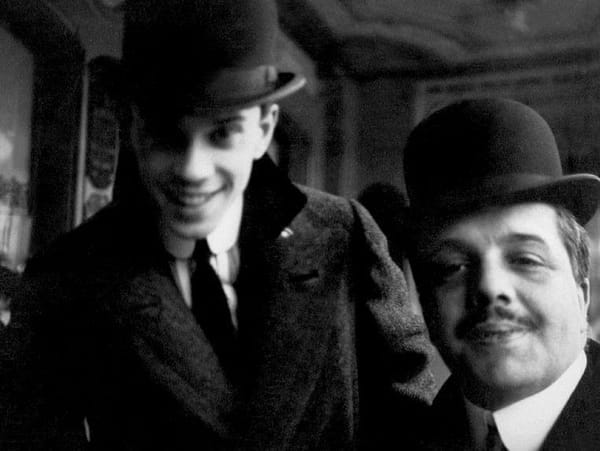 Танцор Вацлав Нижинский и антрепренер Сергей Дягилев Ницца, 1911 год