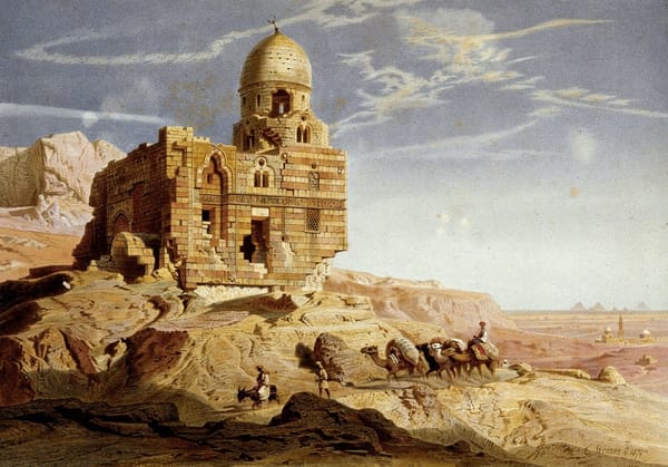 Каир, могила султана Барсбая, цветная литография ок