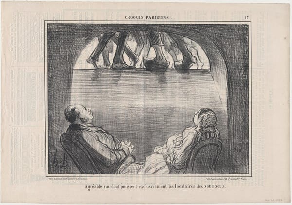 Оноре Домье «Вид из подвала на мир наверху», 1856