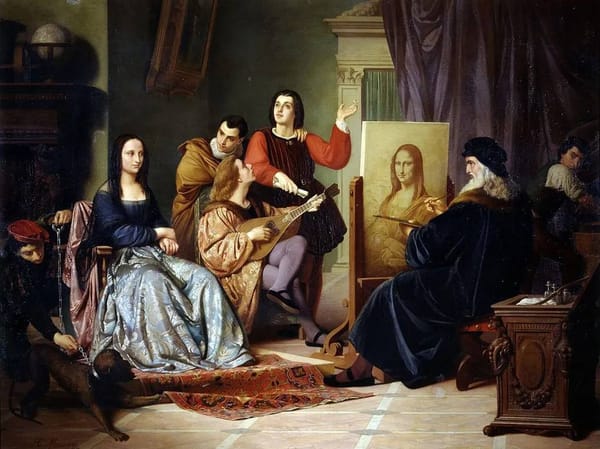 Чезаре Маккари «Леонардо да Винчи пишет Джоконду», 1863 год