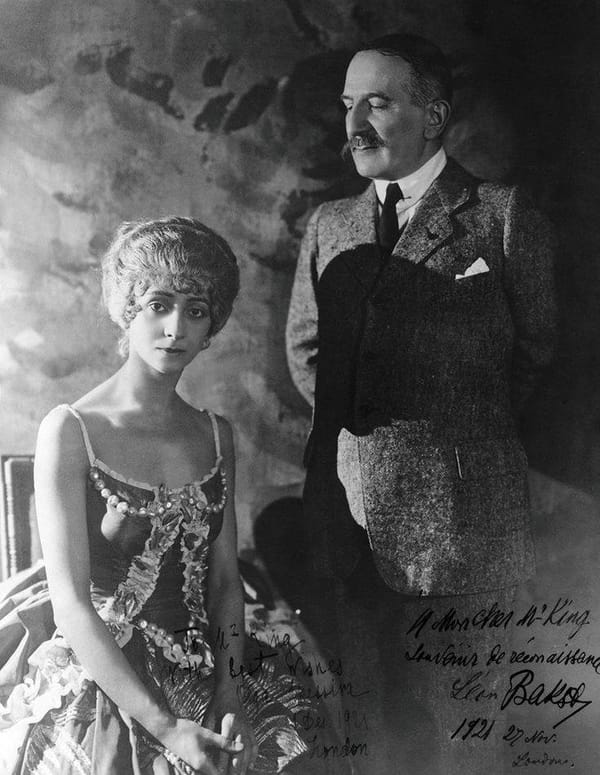 Лев Бакст с балериной Ольгой Спесивцевой, 1921 год