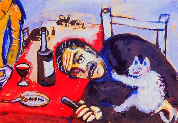 Марк Шагал «Мужчина за столом», 1911