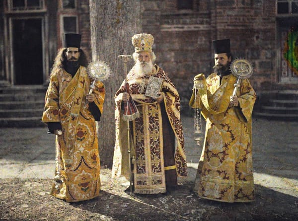 Монахи монастыря Хиландар на Афоне, Греция, 1918 год