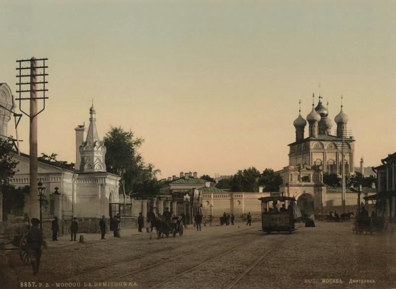 Трамвай "Аннушка" на Малой Дмитровке в 1896 году